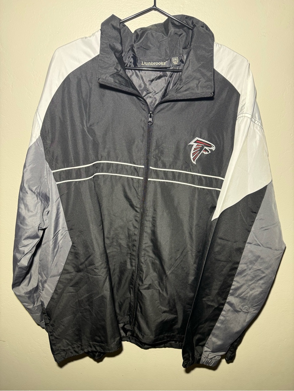 Dunbrooke Black and Gray Men's Windbreaker with Team Patch
